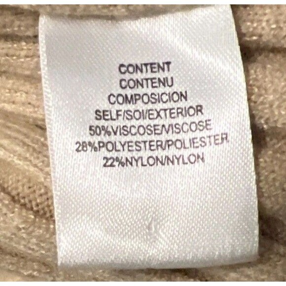 WAYF Beige Ribbed Knit Long-Sleeve V-NECK Button-Up Top Sz L - Picture 6 of 9